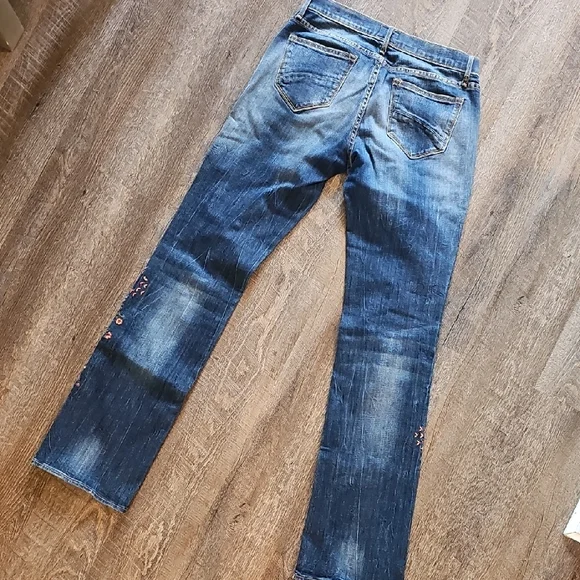 DRIFTWOOD Blue Embroidered Boot Cut Jeans - Picture 4 of 5